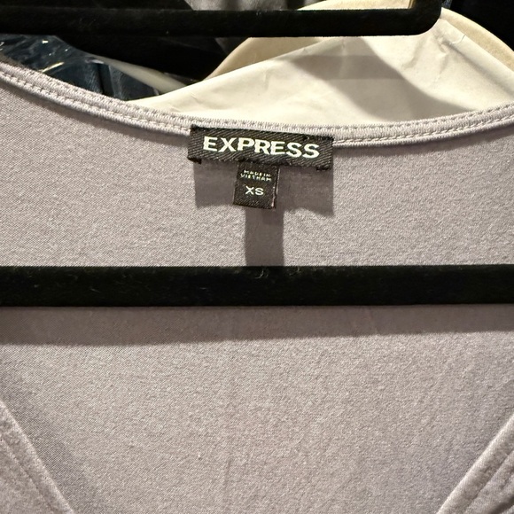 Express V-Neck Top in Gray - Picture 2 of 3